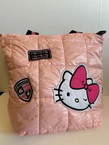 Hello Kitty Tasche rosa gesteppt Sanrio 2012 groß Schultertasche süßes Design - Bild 1 von 14
