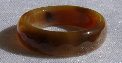 Achat-Ring, hellbraun, markant, facettiert, Gr.53 (16,9mm Ø), neu, Halbedelstein - Bild 1 von 4