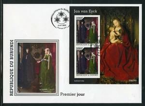 BURUNDI 2022 JAN van EYCK THE SPOUSES ARNOLFINI SOUVENIR SHEET FIRST DAY COVER - Picture 1 of 1