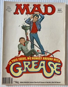 Vintage MAD Magazine GREASE Movie Parody Cover #205 March 1979 Issue - Picture 1 of 7