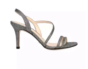 Pelle Moda Size 5.5M Pewter Metallic Rooni Slingback Heels - Picture 1 of 16