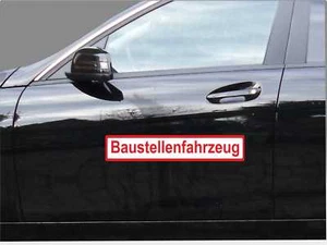 Magnetschild BAUSTELLENFAHRZEUG 40 x 8cm Haftschild PKW Schild NEU Hochwertig - Bild 1 von 5