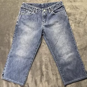 BKE Buckle Wendi Capri Denim Jeans Damen Größe 27 Distressed Medium Blue Wash - Bild 1 von 12