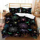 Spider Tarantula Cobweb Bat Print Duvet Cover Quilt Cover Pillowcase Bedding Set
