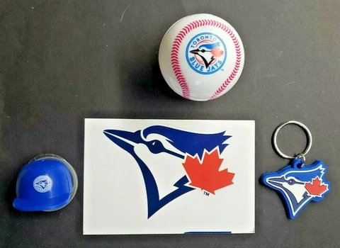 Toronto Blue Jays Vending Charms Lot of 4 Ball, Helmet, Key Chain & Decal  295 Cover