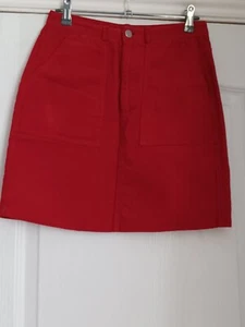NEW LOOK Womens Red Corduroy Skirt Size 6 (W26") - Picture 1 of 4