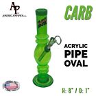 INHALE? 1X8" GREEN OVAL ACRYLIC HOOKAH WATER PIPE WITH A CARB MADE IN THE USA