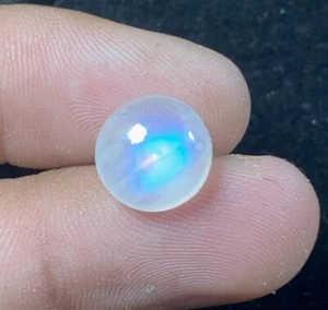 African  7.65 Cts Natural Blue Moonstone Loose Gemstone Round Shape Cabochon - Picture 1 of 7