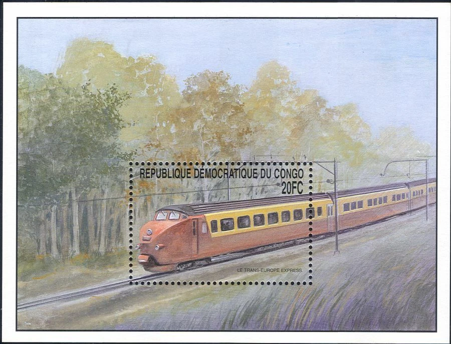 Congo 2001 Trains/TEE Electric Locomotive/Railway/Rail Transport 1v m/s (s4540m) - Image 1 of 1