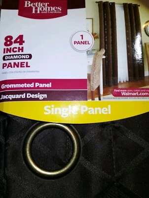 NEW! Better Home and Garden one brown diamond Panels  84x54" jacquard design  - Image 1 of 4