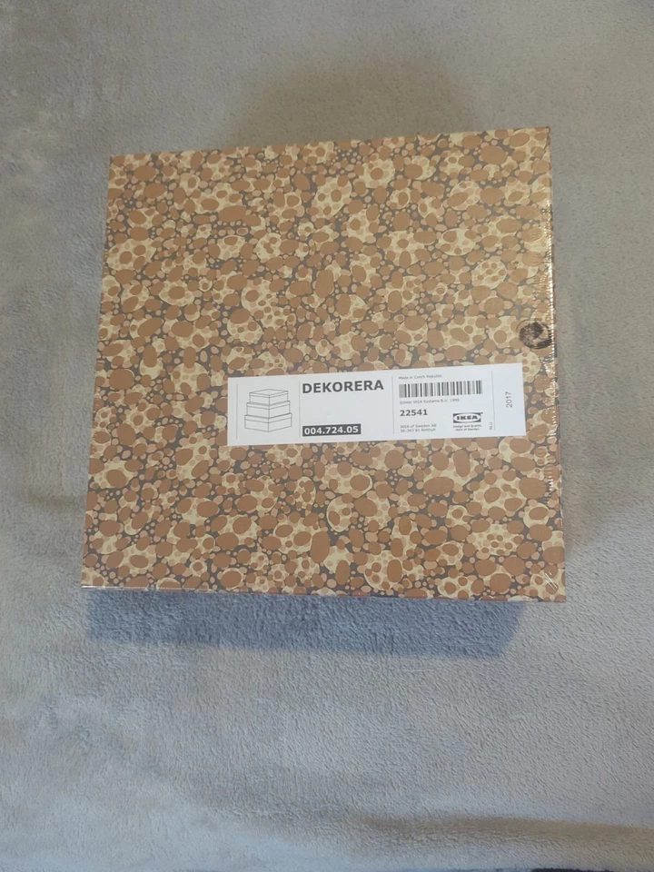 (Pack of 3) IKEA Dekorera Nesting Gift Storage Box w/ Lid 9 1/4x9 1/4x3 1/2" NEW - Image 1 of 1