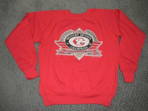 1990 Vintage Cincinnati Reds Western Division Champs Sweatshirt Large Cover