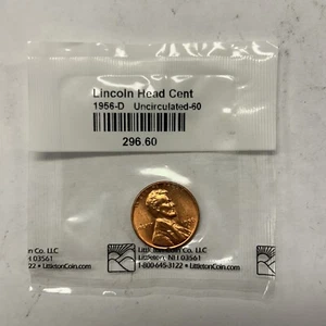 Centavo de trigo Lincoln 1956 D en paquete sellado marcado sin circular-60 - Imagen 1 de 3