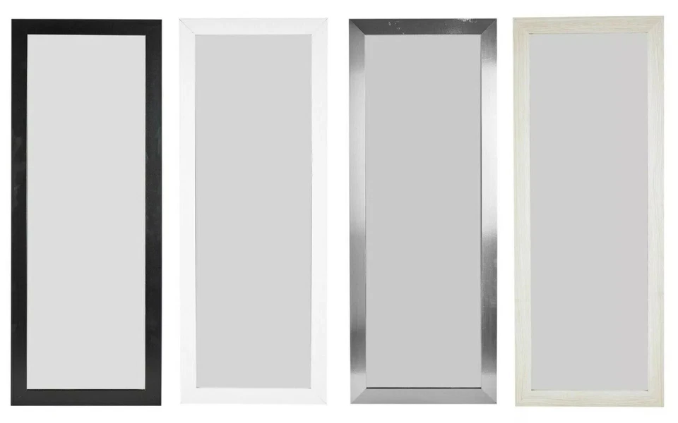 Tall Full Length Mirror Wall Hang Mounted Wood Frame Home Decor 97cm x 37cm - Image 1 of 4