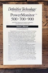 Definitive Technology PowerMonitor 500 700 900 Owner / User Manual *Original* - Picture 1 of 1