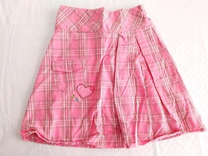 Healthtex Skort Wide Waistband w/ Back Elastic Pocket & Heart Pnk Plaid 8 #15525 - Picture 1 of 3
