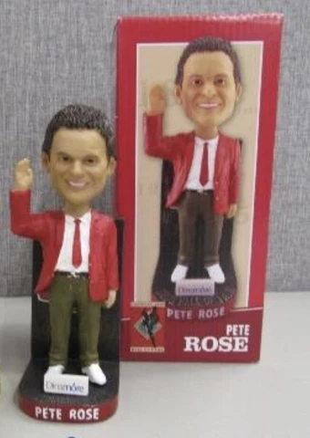 Pete Rose Bobblehead Cincinnati Reds Hall of Fame Museum With Box Cover