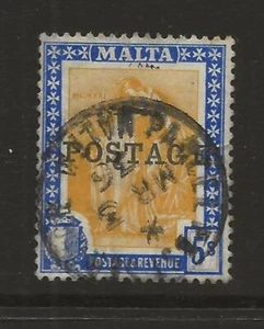 MALTA SG155 5s POSTAGE Overprint Good to Fine Used C/£50 UK P&P Free - Picture 1 of 1