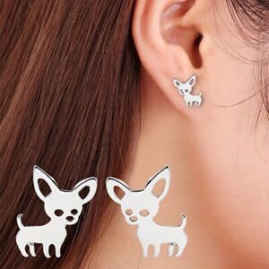 Chihuahua Cute Dog Stud Earrings Stainless Steel Jewelry Funny Women Girls Gifts