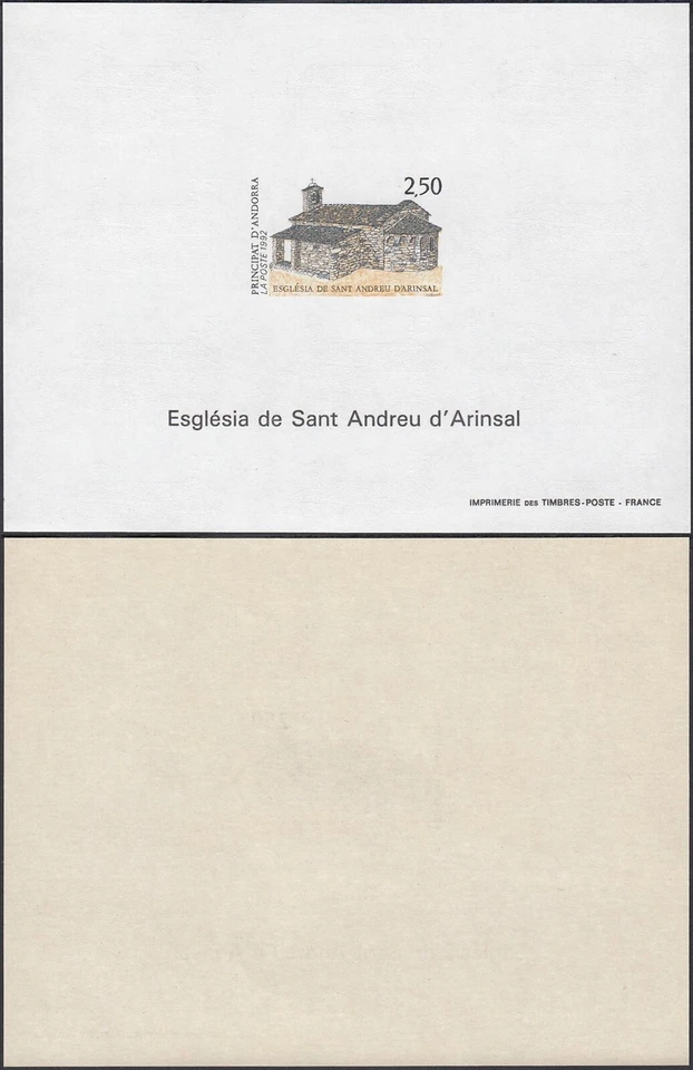 Andorra 1992- Andorra Francesa-MNH.Mi Nº: 436. Prueba de lujo."Iglesia"..(EB) AR-01783 Foto 1 de 1