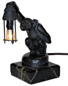 Max Le Verrier, ‘Boubou’, French Art Deco Patinated Bronze Desk Lamp, ca. 1920