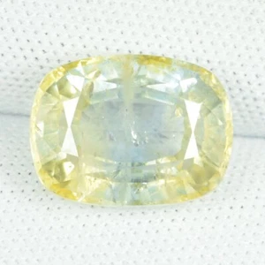 7.80 ct SHIMMERING YELLOW BLUE SADE OF NATURAL SAPPHIRE Cushion See Vdo BL - Picture 1 of 3