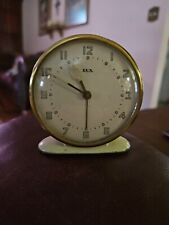 Vintage LUX Alarm Clock Wind-up Gold/ Brass Trim & VANILLA colored Paint
