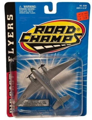 Avión fundido a presión Road Champs Flyers Douglas C-47 USAF Fuerza Aérea de los Estados Unidos (B168) Foto 1 de 4