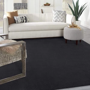 Essentials Indoor/Outdoor Black 8' X 10' Area Rug, Easy Cleaning, Non Shedding, - Picture 1 of 10