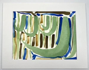 Pintura abstracta modernista J 11x14"" arte de acuarela original enmarañada - Imagen 1 de 9