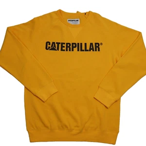 Caterpillar Equipment Yellow Tools Men's Crew Neck Large Solid Sweater Logo - Picture 1 of 11