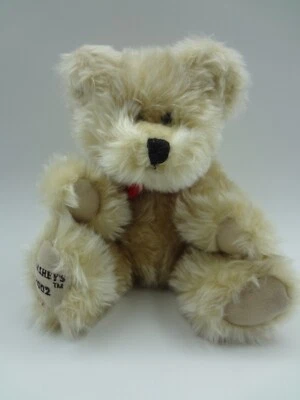 Laço de fita vermelha Hershey's 2002 urso de pelúcia bege urso de pelúcia - Imagem 1 de 4