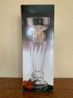 Vintage 17” Studio Nova Clear Elegant Clear Glass Vase - Image 1 of 4