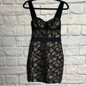 Sass & Bide Black w- Gold Embellished Ferns Mini Dress. Size S. #i - Picture 1 of 13