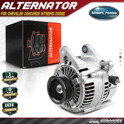 Alternador para Chrysler Concorde Dodge Intrepid 2002-2004 136A 12V CW 6 ranuras Foto 1 de 4
