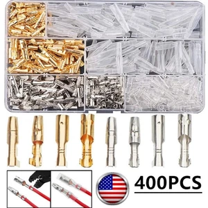 Juego de 400 piezas de conectores de crimpado de bala de cable macho y hembra para terminales de automóvil motocicleta - Imagen 1 de 7