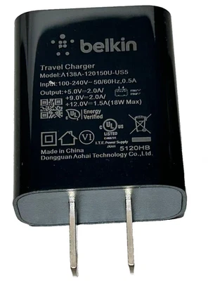 Belkin Mophie Bose A138A-120150U-US5 Fast USB-A Travel Charger 5V 9V 12V New - Image 1 of 4