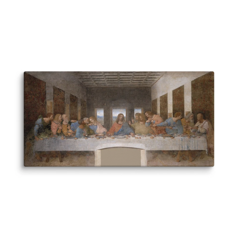 16x32 Canvas Wall Art The Last Supper Leonardo da Vinci Painting Christian Decor - Image 1 of 1