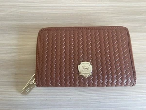 Paul Costello Doma Tejido Detalle CARTERA MONEDERO Marrón Cartera CUERO Nuevo - Imagen 1 de 2