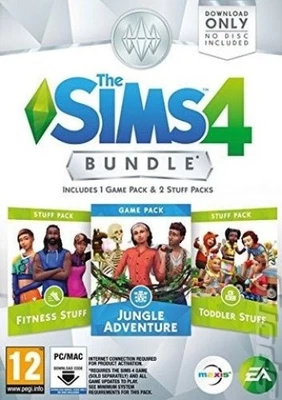The Sims 4: Bundle (Fitness Stuff, Jungle Adventure, Toddler Stuff) Brand New. - Image 1 of 2