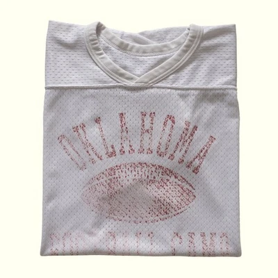 NCAA VTG 80s 90s OKLAHOMA SOONERS OU FOOTBALL CAMP MESH JERSEY RETRO MENs SZ XL - Image 1 of 4