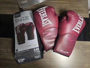 Guantes de Entrenamiento Everlast Elite Color Rojo Granate, 16 Onzas Ligeramente Usados - Imagen 1 de 6