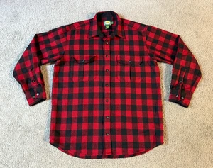 Cabela's Men's Buffalo Plaid Button Front Wool Shirt Jacket - Size Large Tall - Picture 1 of 4