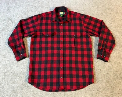 Cabela's Men's Buffalo Plaid Button Front Wool Shirt Jacket - Size Large Tall - Image 1 of 4