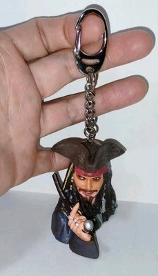 Pirates Of The Caribbean Captain Jack Sparrow Keychain 2.25" Figure Toy 2006 (C - Image 1 of 4