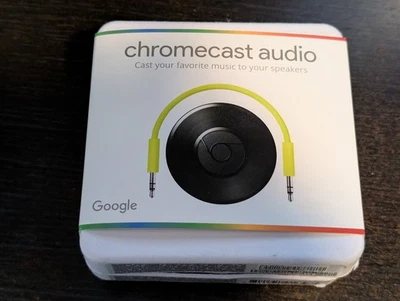 Google Chromecast Audio Media Streamer - Black (RUX-J42) Open Box - Image 1 of 2