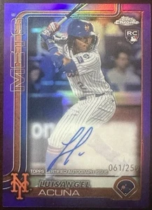 2025 Topps Chrome Luisangel Acuna Auto /250 Purple 🔥 New York Mets - Bild 1 von 2
