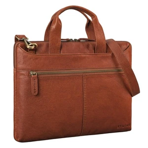 'Ross' Vintage Laptoptasche 133 Zoll - 14 Zoll Leder Laptophülle Herren Schma... - Afbeelding 1 van 6