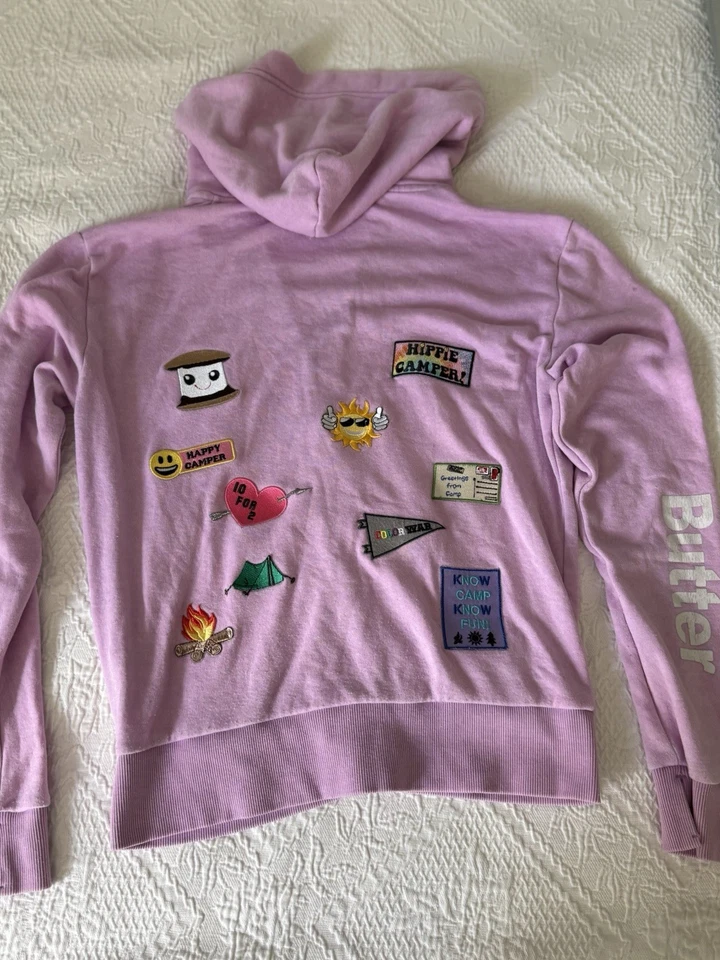 Sudadera con Capucha Butter SuperSoft Marca Boutique Temática Campamento Talla L 10/12 Foto 1 de 4