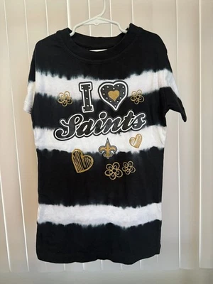 NUEVO SIN ETIQUETAS Camiseta Juvenil Equipo NFL Ropa New Orleans Saints "I love Saints" Talla Mediana Foto 1 de 4
